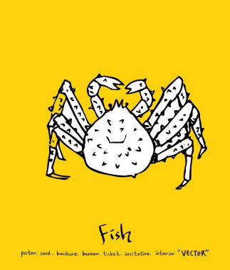 El çekilmiş gıda maddeleri - deniz gıda menü resimleri - vektör