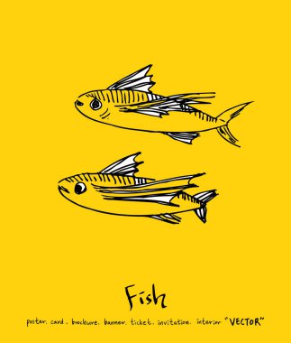 El çekilmiş gıda maddeleri - deniz gıda menü resimleri - vektör