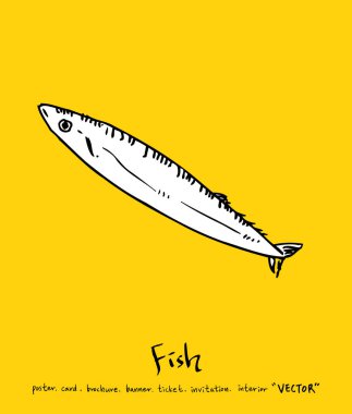 El çekilmiş gıda maddeleri - deniz gıda menü resimleri - vektör