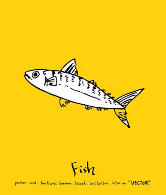 El çekilmiş gıda maddeleri - deniz gıda menü resimleri - vektör