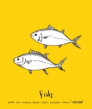 El çekilmiş gıda maddeleri - deniz gıda menü resimleri - vektör