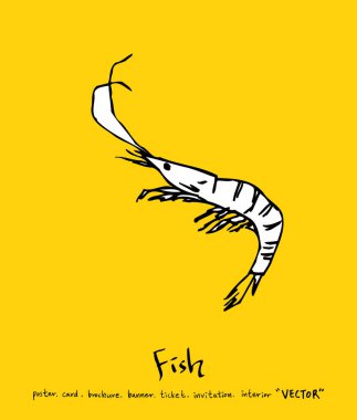 El çekilmiş gıda maddeleri - deniz gıda menü resimleri - vektör