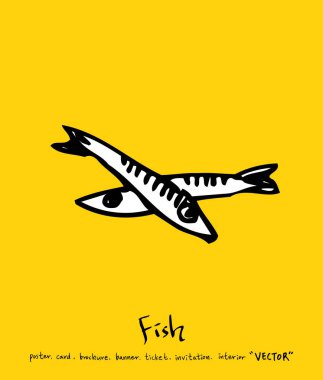 El çekilmiş gıda maddeleri - deniz gıda menü resimleri - vektör