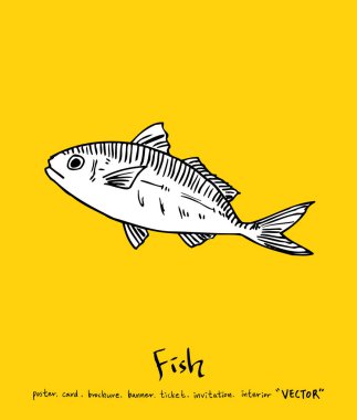 El çekilmiş gıda maddeleri - deniz gıda menü resimleri - vektör