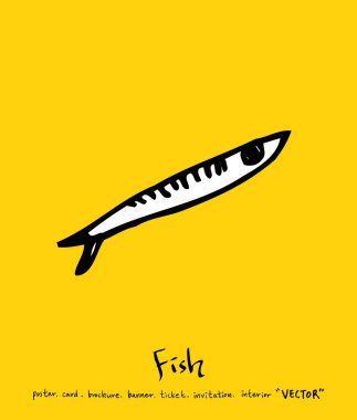 El çekilmiş gıda maddeleri - deniz gıda menü resimleri - vektör