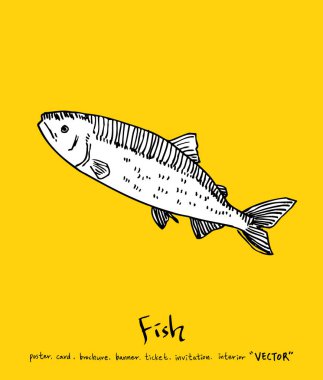 El çekilmiş gıda maddeleri - deniz gıda menü resimleri - vektör