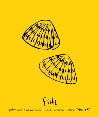 El çekilmiş gıda maddeleri - deniz gıda menü resimleri - vektör