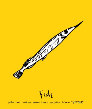 El çekilmiş gıda maddeleri - deniz gıda menü resimleri - vektör