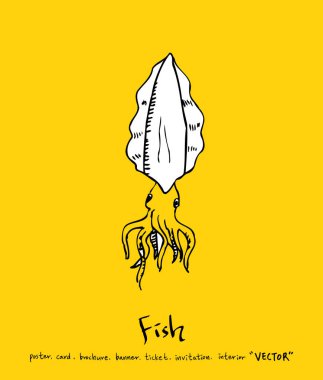 El çekilmiş gıda maddeleri - deniz gıda menü resimleri - vektör