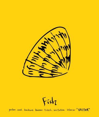 El çekilmiş gıda maddeleri - deniz gıda menü resimleri - vektör