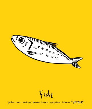 El çekilmiş gıda maddeleri - deniz gıda menü resimleri - vektör