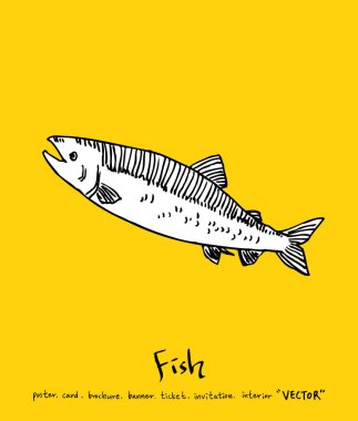 El çekilmiş gıda maddeleri - deniz gıda menü resimleri - vektör