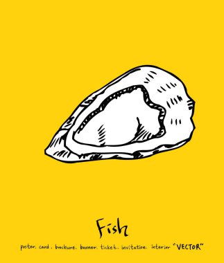 El çekilmiş gıda maddeleri - deniz gıda menü resimleri - vektör