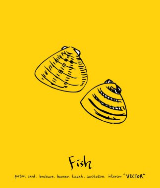 El çekilmiş gıda maddeleri - deniz gıda menü resimleri - vektör