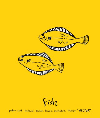 El çekilmiş gıda maddeleri - deniz gıda menü resimleri - vektör