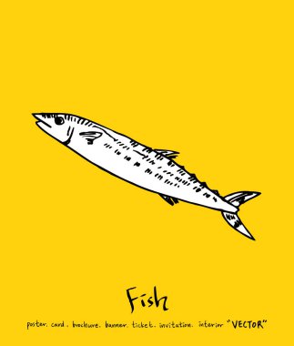 El çekilmiş gıda maddeleri - deniz gıda menü resimleri - vektör