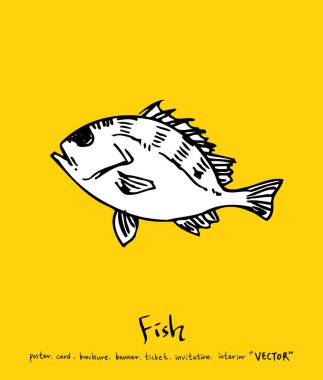 El çekilmiş gıda maddeleri - deniz gıda menü resimleri - vektör