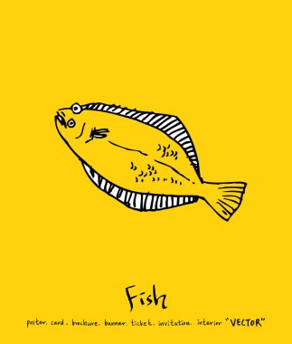 El çekilmiş gıda maddeleri - deniz gıda menü resimleri - vektör