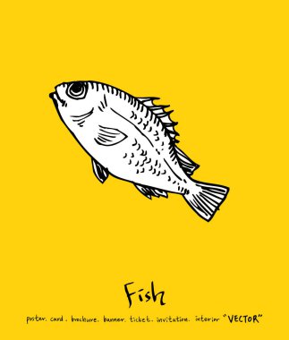 El çekilmiş gıda maddeleri - deniz gıda menü resimleri - vektör