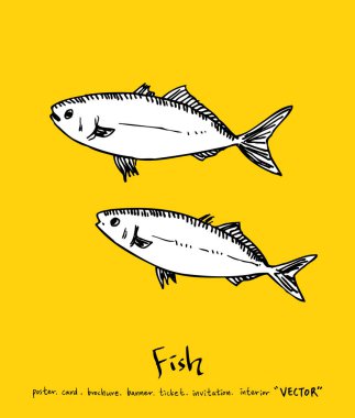 El çekilmiş gıda maddeleri - deniz gıda menü resimleri - vektör