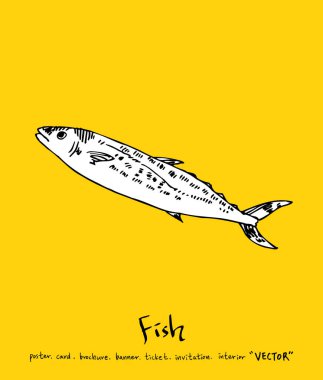 El çekilmiş gıda maddeleri - deniz gıda menü resimleri - vektör