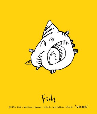 El çekilmiş gıda maddeleri - deniz gıda menü resimleri - vektör