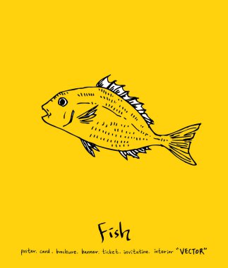 El çekilmiş gıda maddeleri - deniz gıda menü resimleri - vektör