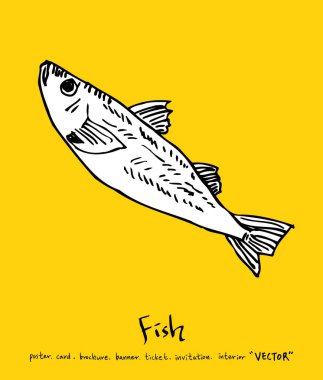 El çekilmiş gıda maddeleri - deniz gıda menü resimleri - vektör