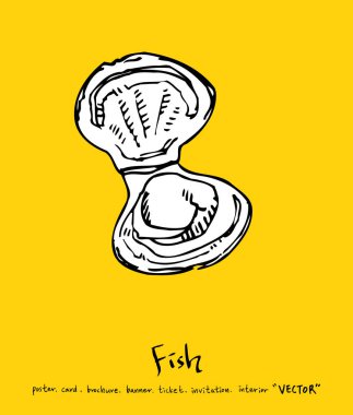 El çekilmiş gıda maddeleri - deniz gıda menü resimleri - vektör