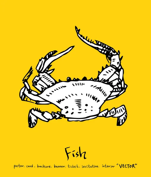 El çekilmiş gıda maddeleri - deniz gıda menü resimleri - vektör