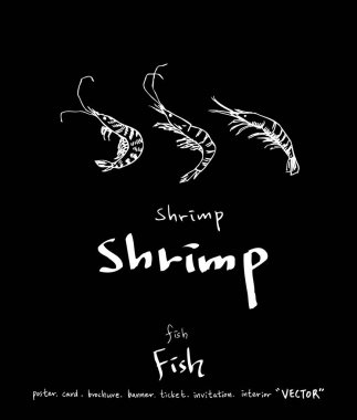 El çekilmiş gıda maddeleri - deniz gıda menü resimleri - vektör