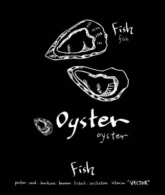 El çekilmiş gıda maddeleri - deniz gıda menü resimleri - vektör