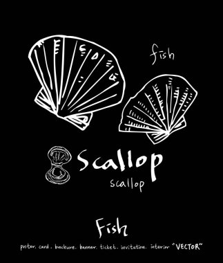 El çekilmiş gıda maddeleri - deniz gıda menü resimleri - vektör