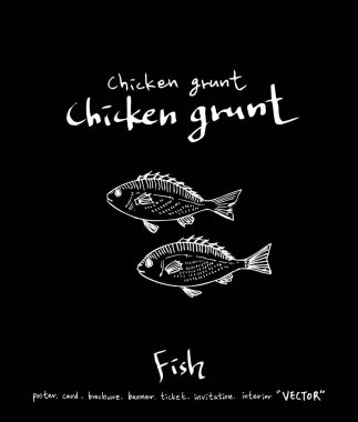 deniz gıda çizimler / el çekilmiş gıda maddeleri - vektör