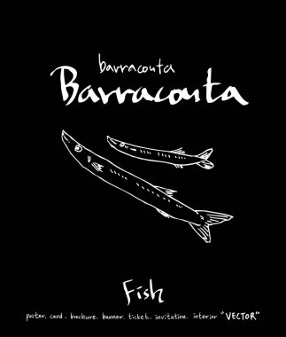 deniz gıda çizimler / el çekilmiş gıda maddeleri - vektör