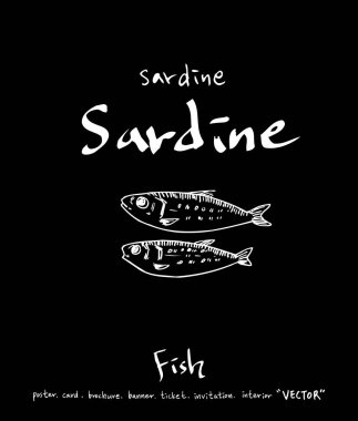 deniz gıda çizimler / el çekilmiş gıda maddeleri - vektör