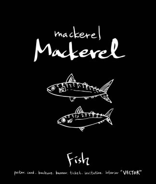 deniz gıda çizimler / el çekilmiş gıda maddeleri - vektör