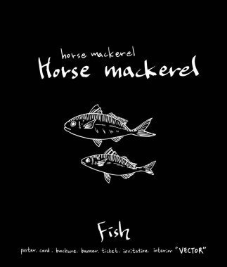 deniz gıda çizimler / el çekilmiş gıda maddeleri - vektör