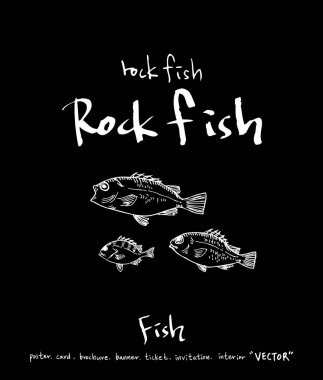 deniz gıda çizimler / el çekilmiş gıda maddeleri - vektör