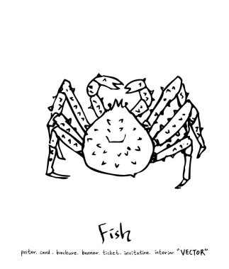 deniz gıda çizimler / el çekilmiş gıda maddeleri - vektör