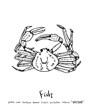 deniz gıda çizimler / el çekilmiş gıda maddeleri - vektör