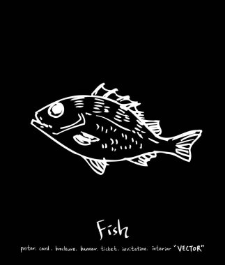 El çekilmiş gıda maddeleri - deniz gıda menü resimleri - vektör