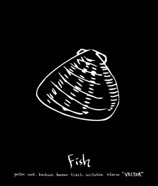 El çekilmiş gıda maddeleri - deniz gıda menü resimleri - vektör