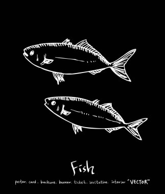 El çekilmiş gıda maddeleri - deniz gıda menü resimleri - vektör