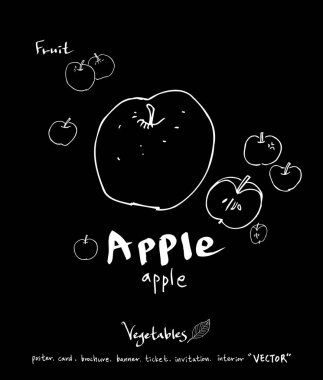 Sebze ve meyve resimler / el çekilmiş gıda maddeleri - vektör