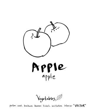 Sebze ve meyve resimler / el çekilmiş gıda maddeleri - vektör