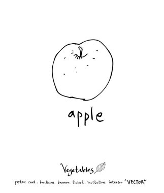 Sebze ve meyve resimler / el çekilmiş gıda maddeleri - vektör