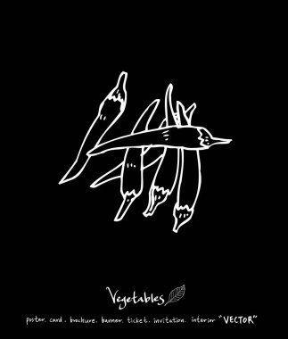 Sebze ve meyve resimler / el çekilmiş gıda maddeleri - vektör