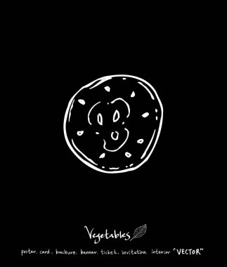 Sebze ve meyve resimler / el çekilmiş gıda maddeleri - vektör