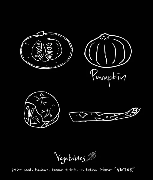 Ilustraciones Verduras Frutas Ingredientes Alimentarios Extraídos Mano Vector — Vector de stock